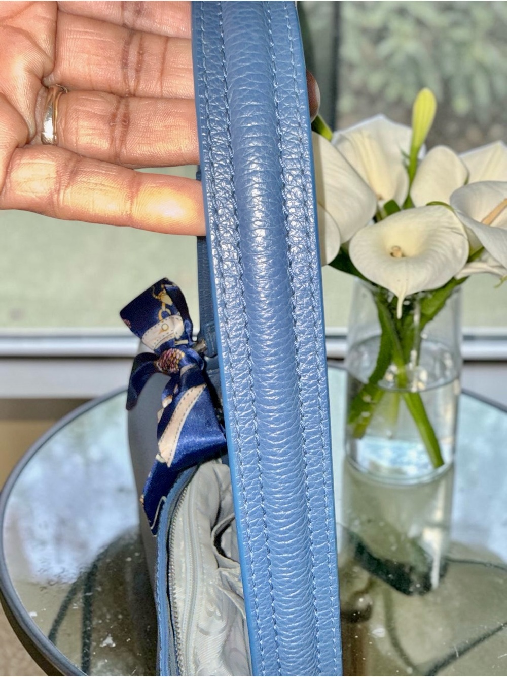 Brighton Blue Croc-Embossed Shoulder Bag EUC - Picture 9 of 12
